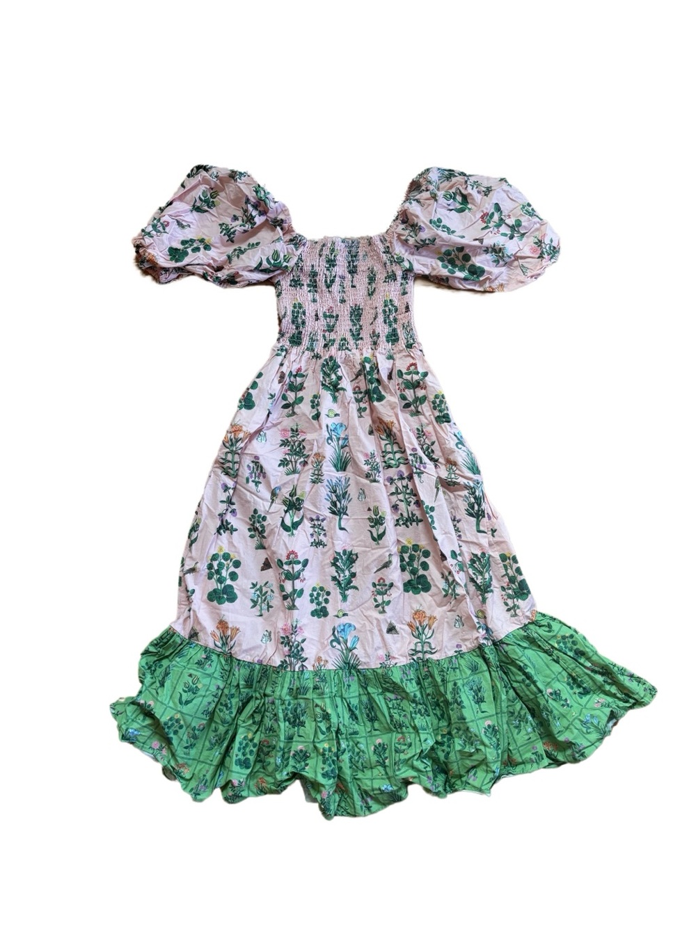 Rhode pink & green floral dress